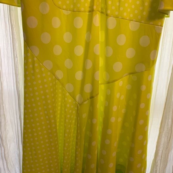 LOVE THE QUEEN Vibrant Maxi polka dot novelty lace trim dress XL 16 - Picture 9 of 16
